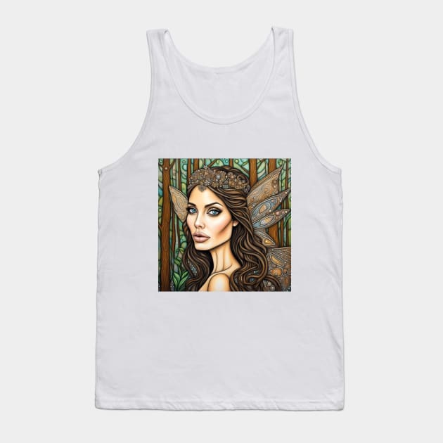 Angelina Jolie as a fairy in the woods Tank Top by Colin-Bentham